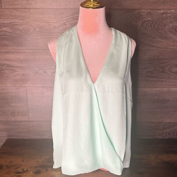 REVOLVE Krisa Surplice Front Racer Back Tank in Myth (Pale Mint Green) Large-NWT - Picture 2 of 16